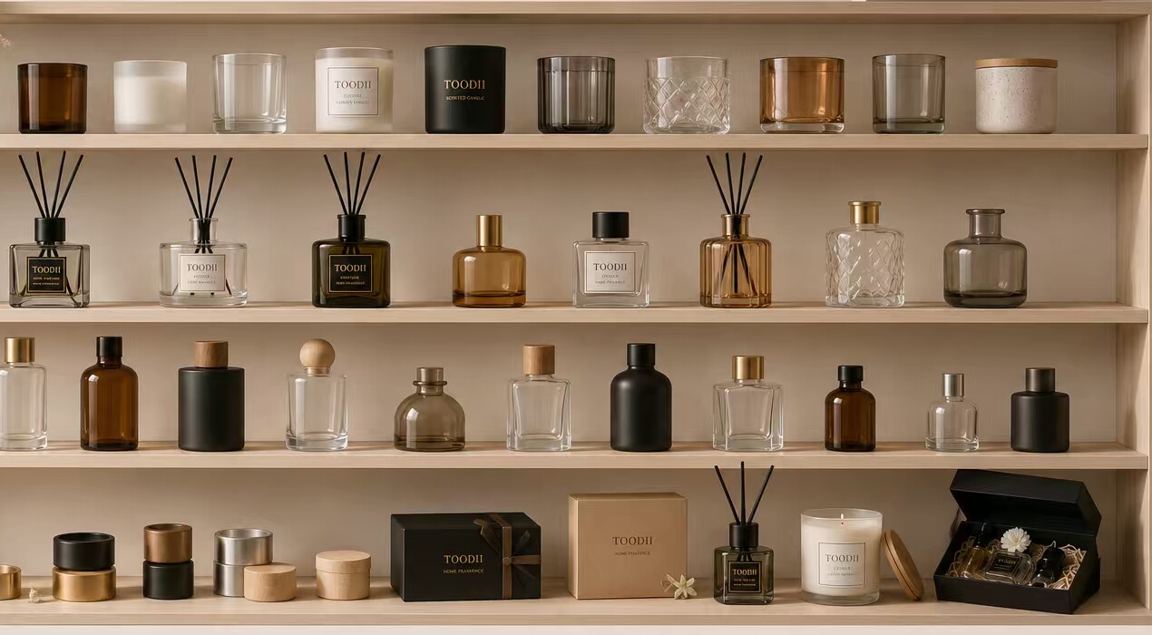 Diffuser bottle and candle packaging collection