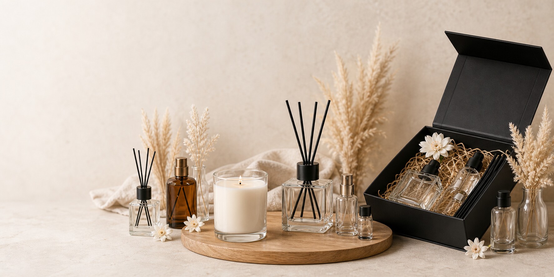 Fragrance packaging quote scene