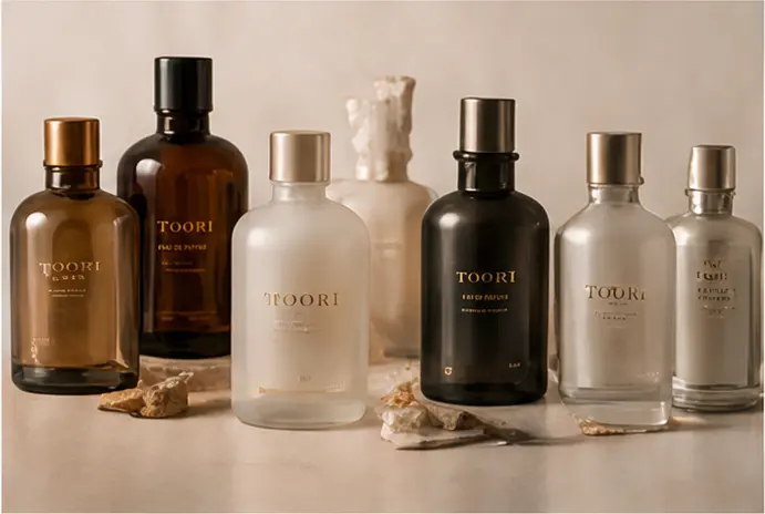 Premium bottle finishing options for a fragrance packaging upgrade