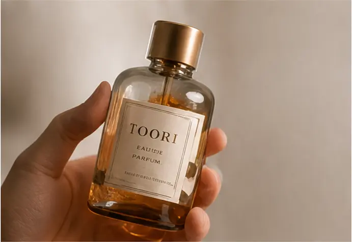 Customized home fragrance bottle with branded decoration